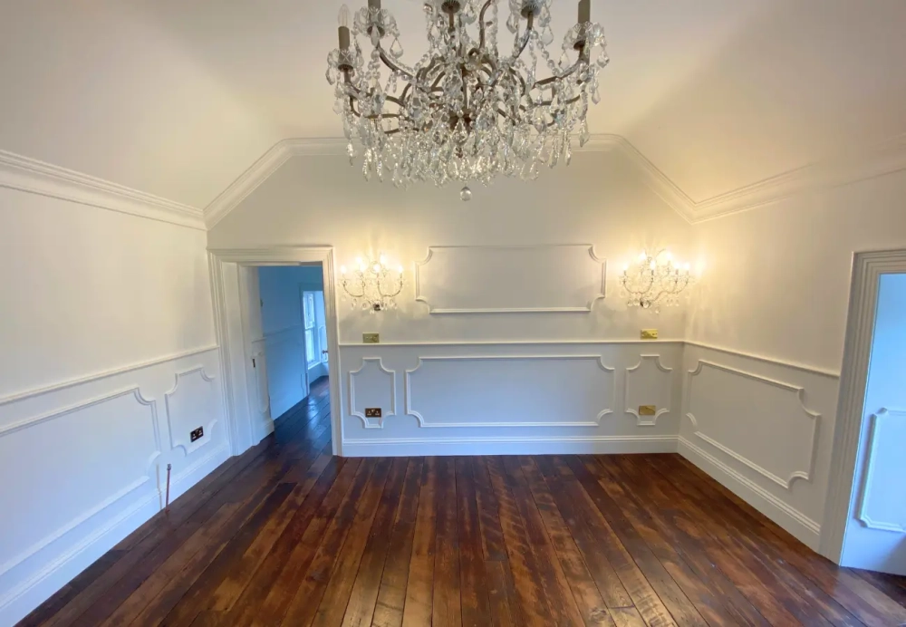 white wood panelling